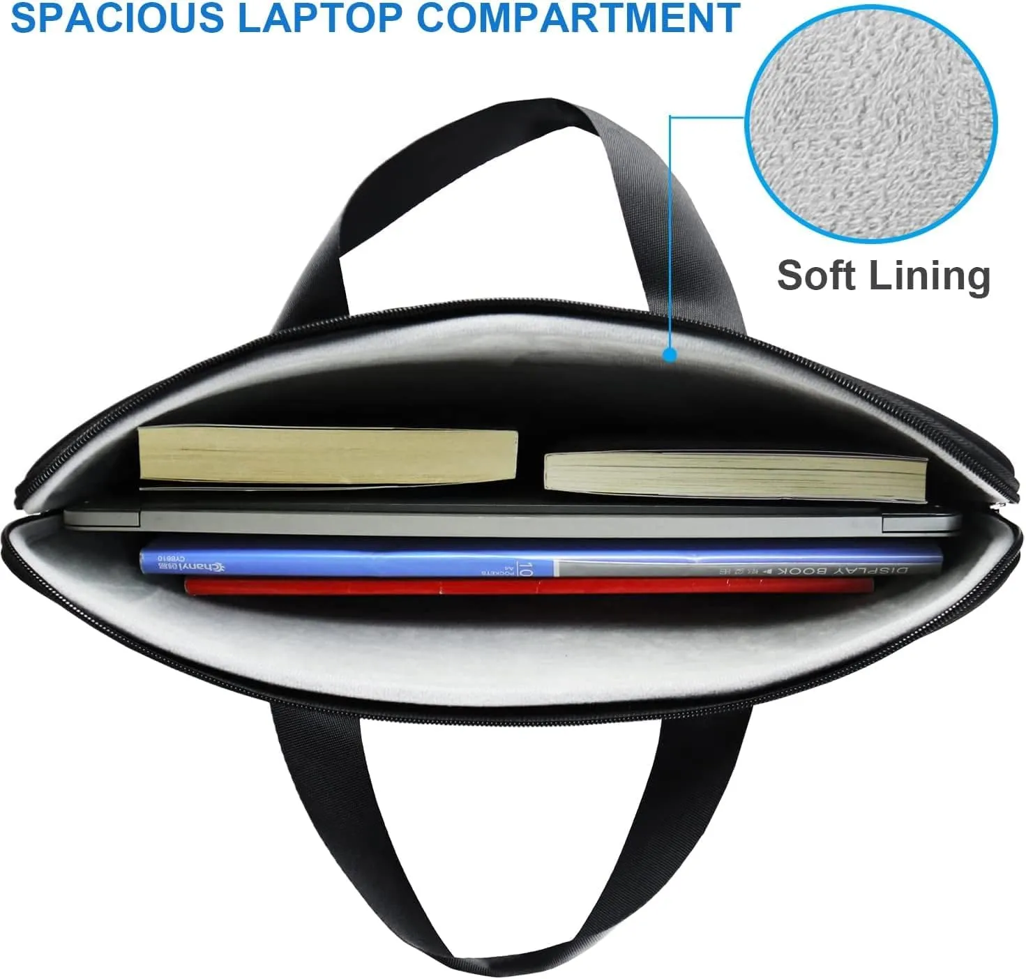 Laptop Sleeve Case 15.6 inch, Durable Travel Laptop Bag HandBag Shockproof Protective Computer Cover Carrying Bag Briefcase for 15" 15.6" HP Asus Acer Dell Lenovo Laptop Notebook Ultrabook, (Black)