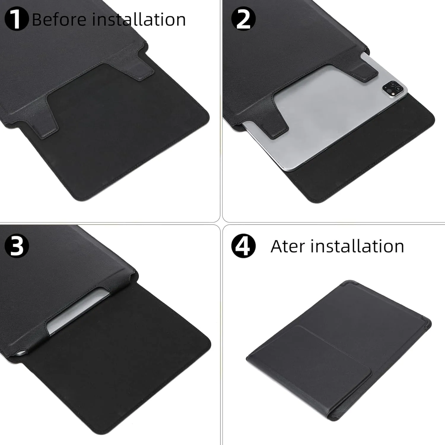 Laptop Sleeve Case with Stand and Mouse Pad 15-16 Inch Laptop Case Chromebook Sleeve Leather Protective Cover for MacBook Pro/Air Dell HP Lenovo ThinkPad Samsung Asus Acer LG Laptops