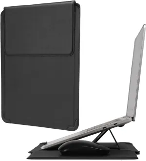 Laptop Sleeve Case with Stand and Mouse Pad 15-16 Inch Laptop Case Chromebook Sleeve Leather Protective Cover for MacBook Pro/Air Dell HP Lenovo ThinkPad Samsung Asus Acer LG Laptops