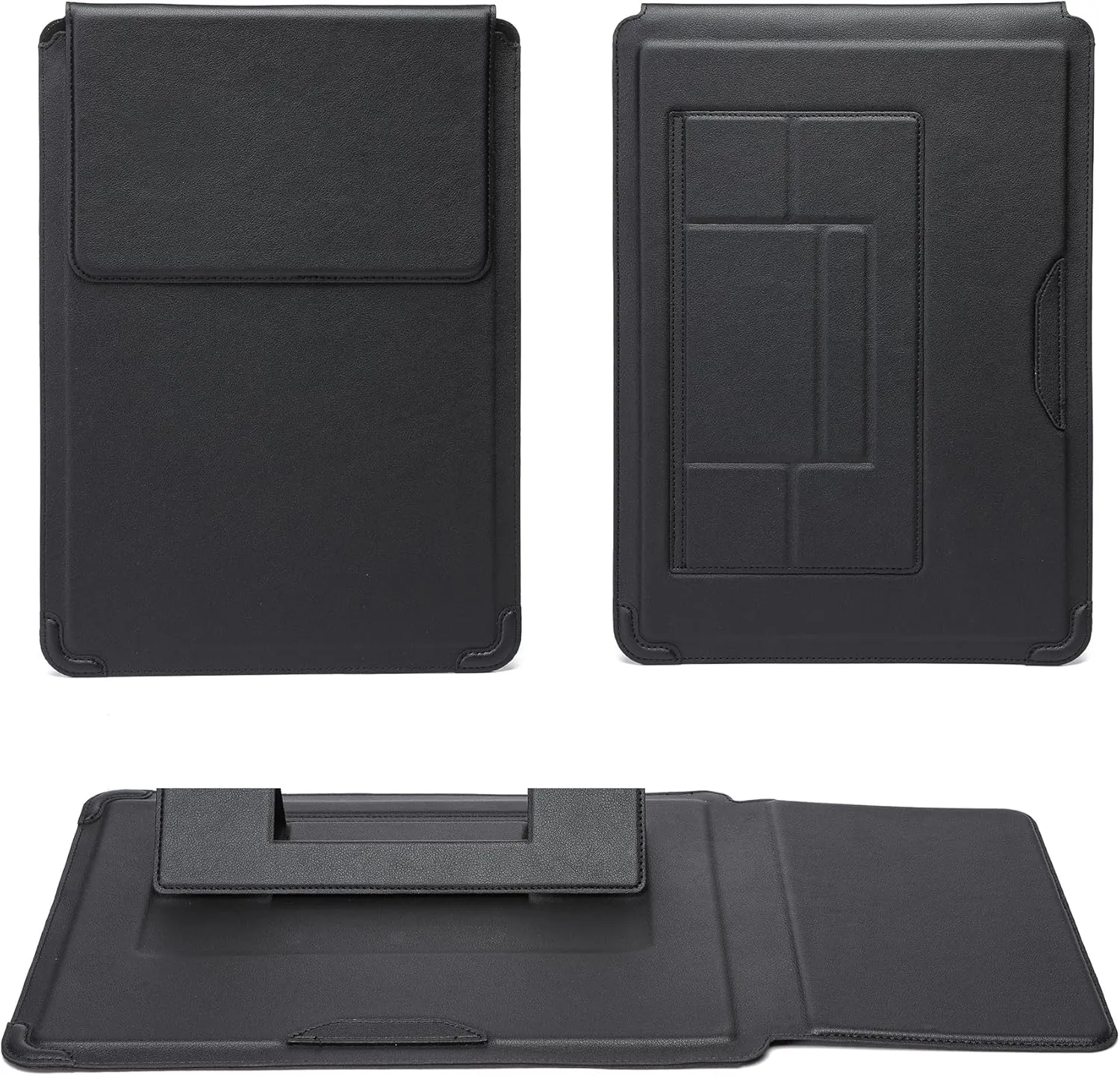 Laptop Sleeve Case with Stand and Mouse Pad 15-16 Inch Laptop Case Chromebook Sleeve Leather Protective Cover for MacBook Pro/Air Dell HP Lenovo ThinkPad Samsung Asus Acer LG Laptops