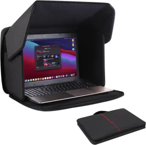 Laptop Sun Shade,Laptop Sun Glare Shield Privacy Screen Hood Computer Sunshade Bag for Working Outside Outdoor Foldable Computer Shield Cover Outside 12-14''(Patent Pending)