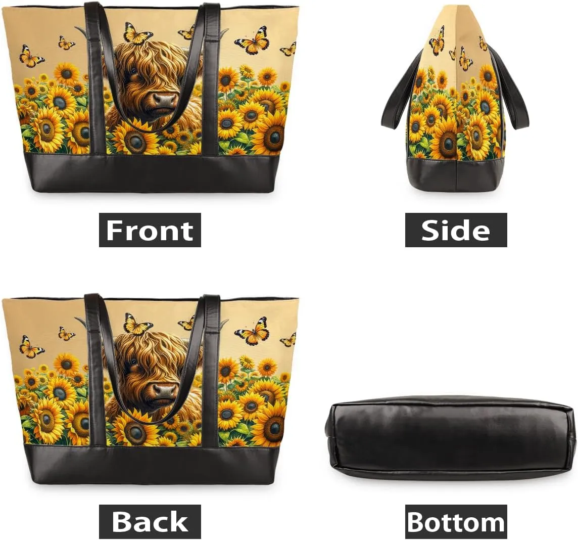 Laptop Tote Bag for Women Girls Large Canvas Shoulder Bag