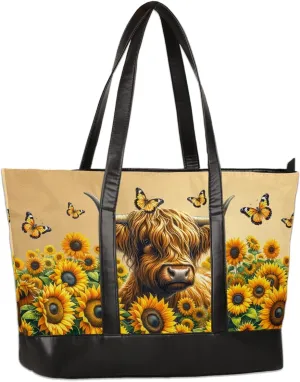 Laptop Tote Bag for Women Girls Large Canvas Shoulder Bag