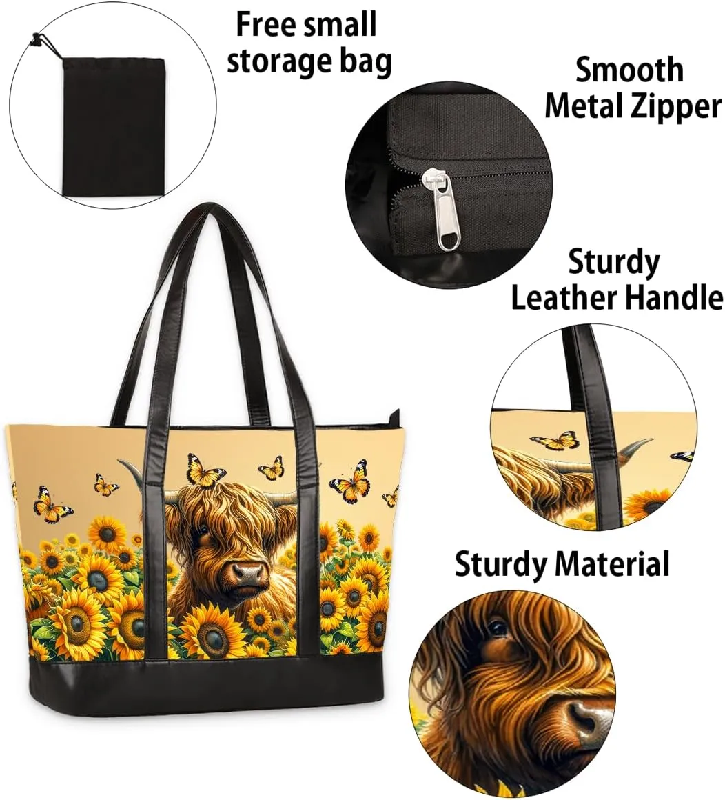 Laptop Tote Bag for Women Girls Large Canvas Shoulder Bag