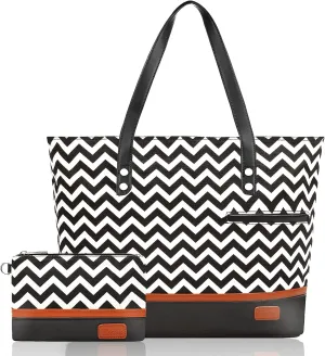 Laptop Tote Bag for Women Large Canvas Womens Briefcase Waterproof Computer Bag Work Bags for Women Fits 15.6 inch Laptop