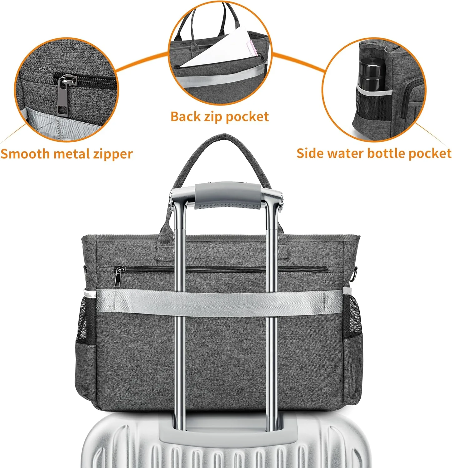 Laptop Tote Bag, Middle Size Computer Messenger Teacher Bag with 15.6'' Padded Laptop Sleeve