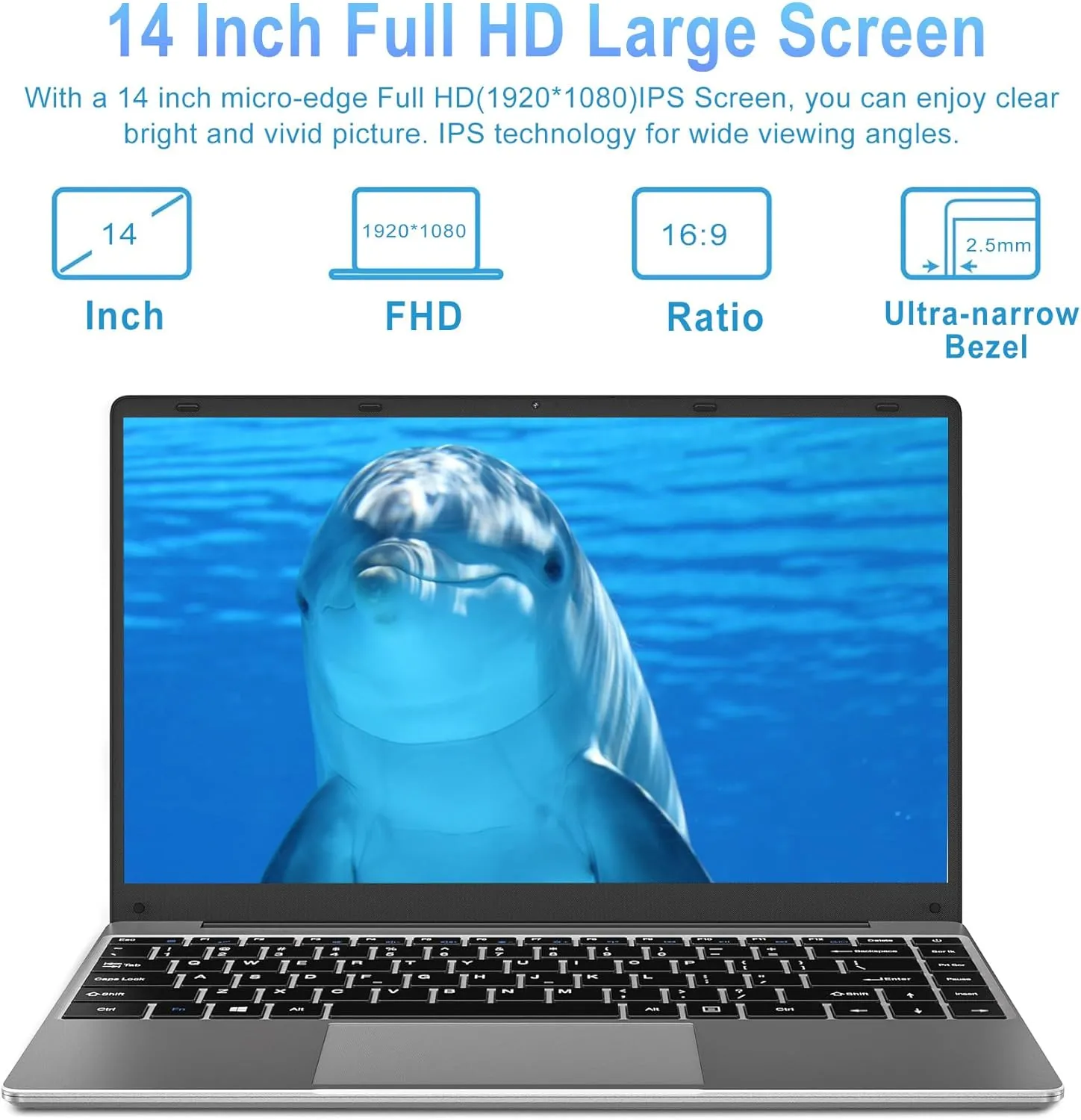 Laptop Win 11 14" 6GB 128GB SSD Support 1TB SSD Expand Celeron N4020(Up to 2.8Ghz) Dual-Core 1920x1080 FHD Dual WiFi BT4.2 Webcam with Cooling Fan for Work Study Entertainment-Gray