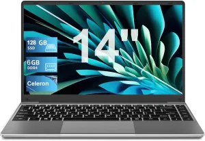 Laptop Win 11 14" 6GB 128GB SSD Support 1TB SSD Expand Celeron N4020(Up to 2.8Ghz) Dual-Core 1920x1080 FHD Dual WiFi BT4.2 Webcam with Cooling Fan for Work Study Entertainment-Gray