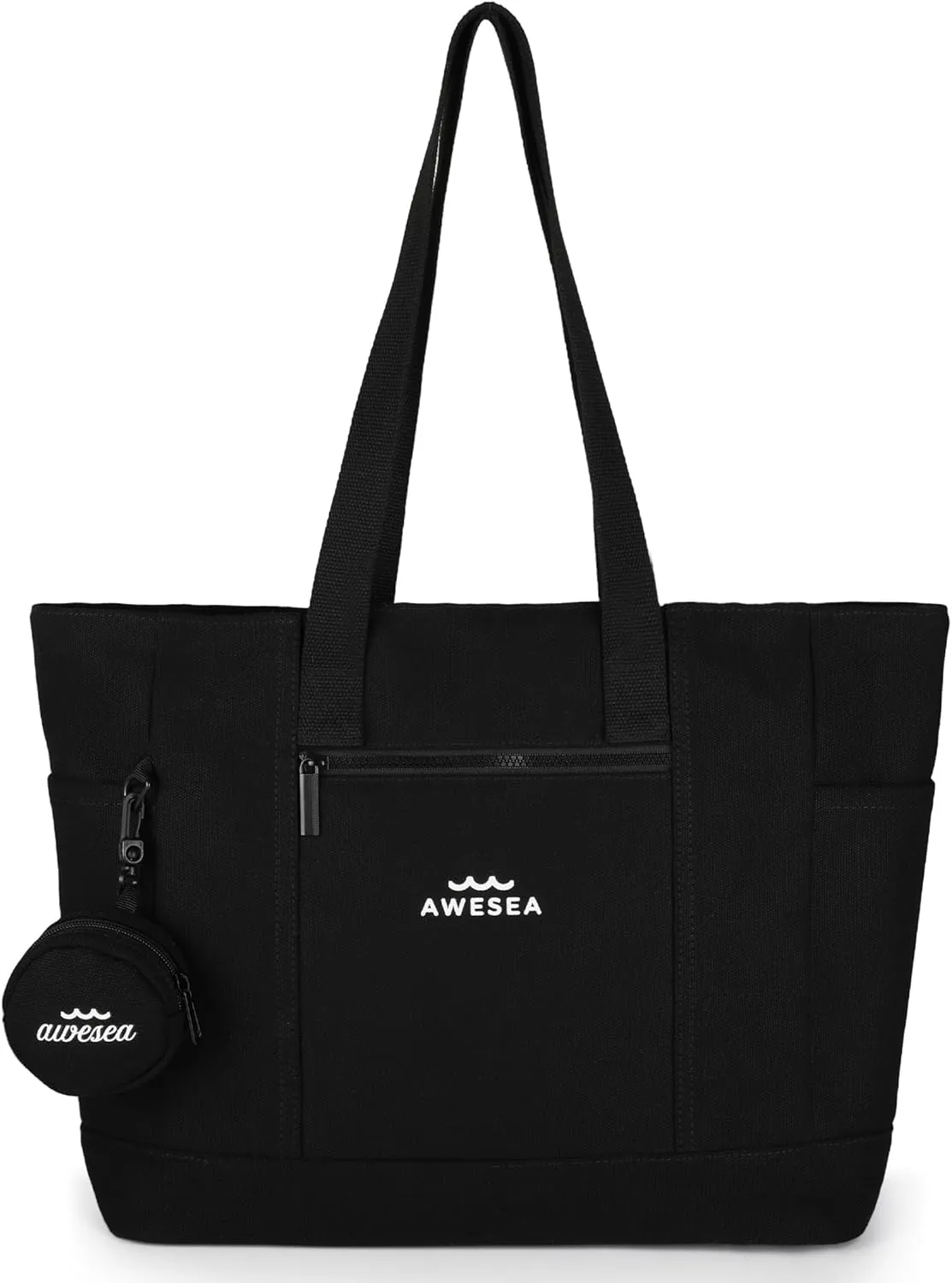 Large Canvas Tote Bag for Women - Durable Tote bags with interior Pocket and Zipper perfect for Travel and Daily Use