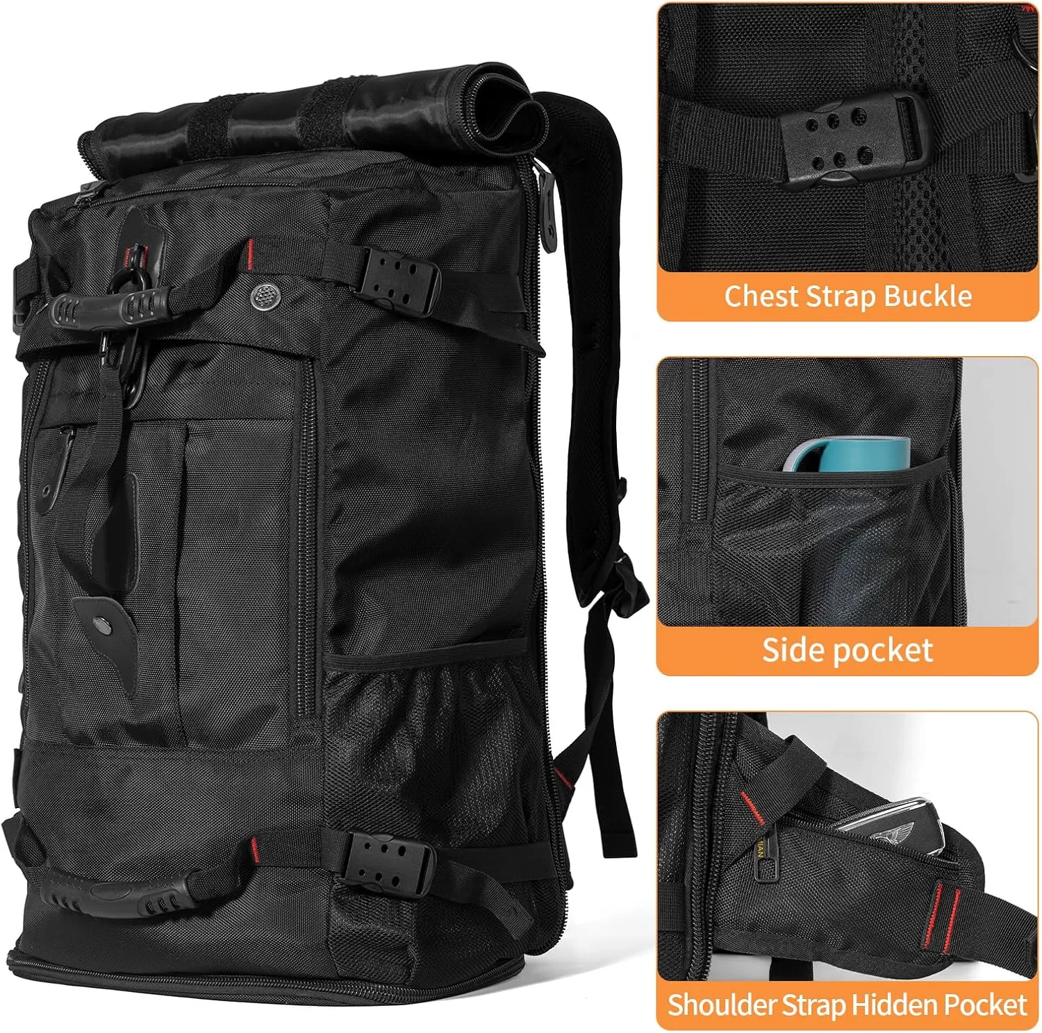 Large Capacity For Travel Hiking Sports Carry On Backpack Durable Convertible Duffle Bag Laptop airplane