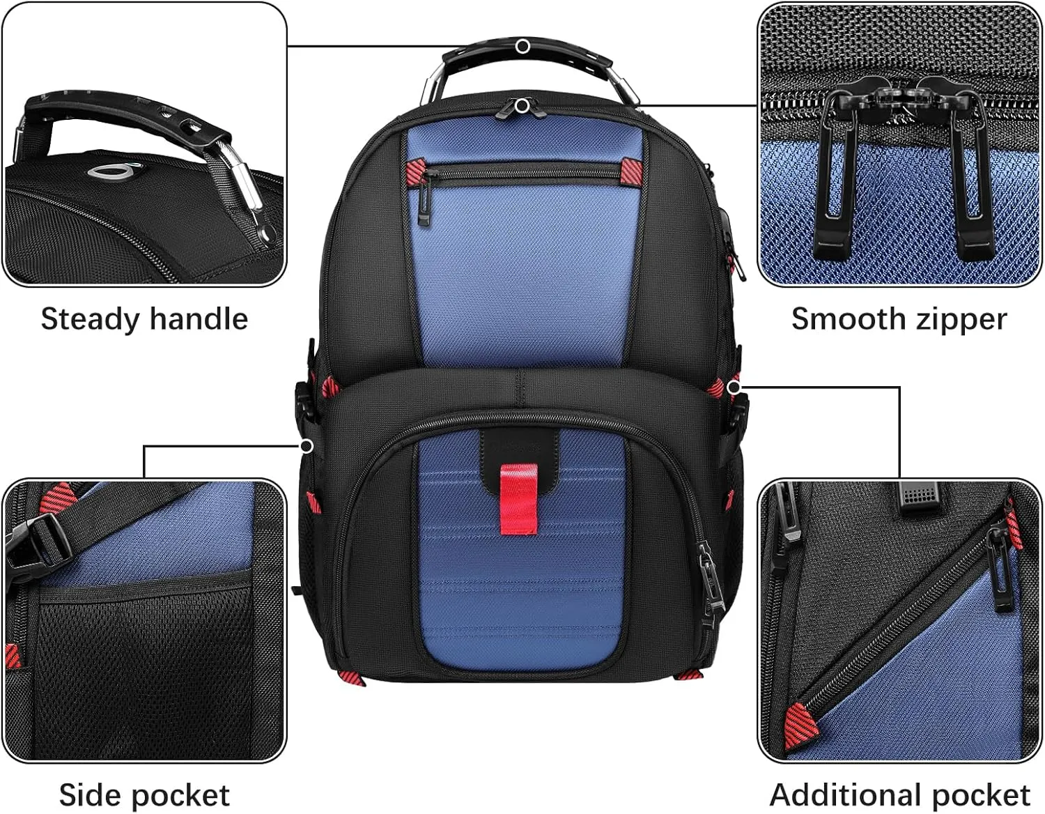 Large Laptop Backpack, 50L Travel Flight Approved Backpack for Women Men, Big Capacity Travel TSA Carry On Computer Bag, 17 Inch Weekender College Business Backpack for Him, Dark Blue
