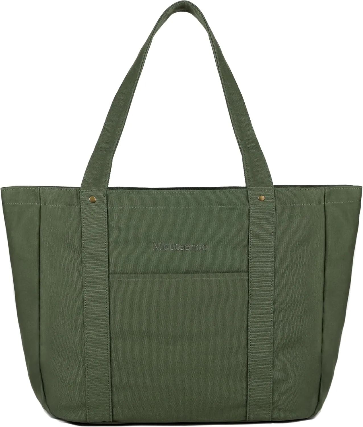 Large Tote Bag for Women with Zipper Closure and Laptop Compartment Canvas Shoulder Bag for Work Holiday and Travel