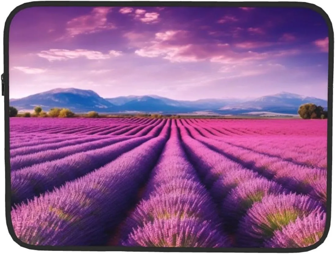 Lavender Fields Laptop Case 13 inch, Shockproof Protective Computer Sleeve Cover Water Resistant Laptop Bag Carrying Tablet Cover Briefcase Handbags Gifts for Men Women