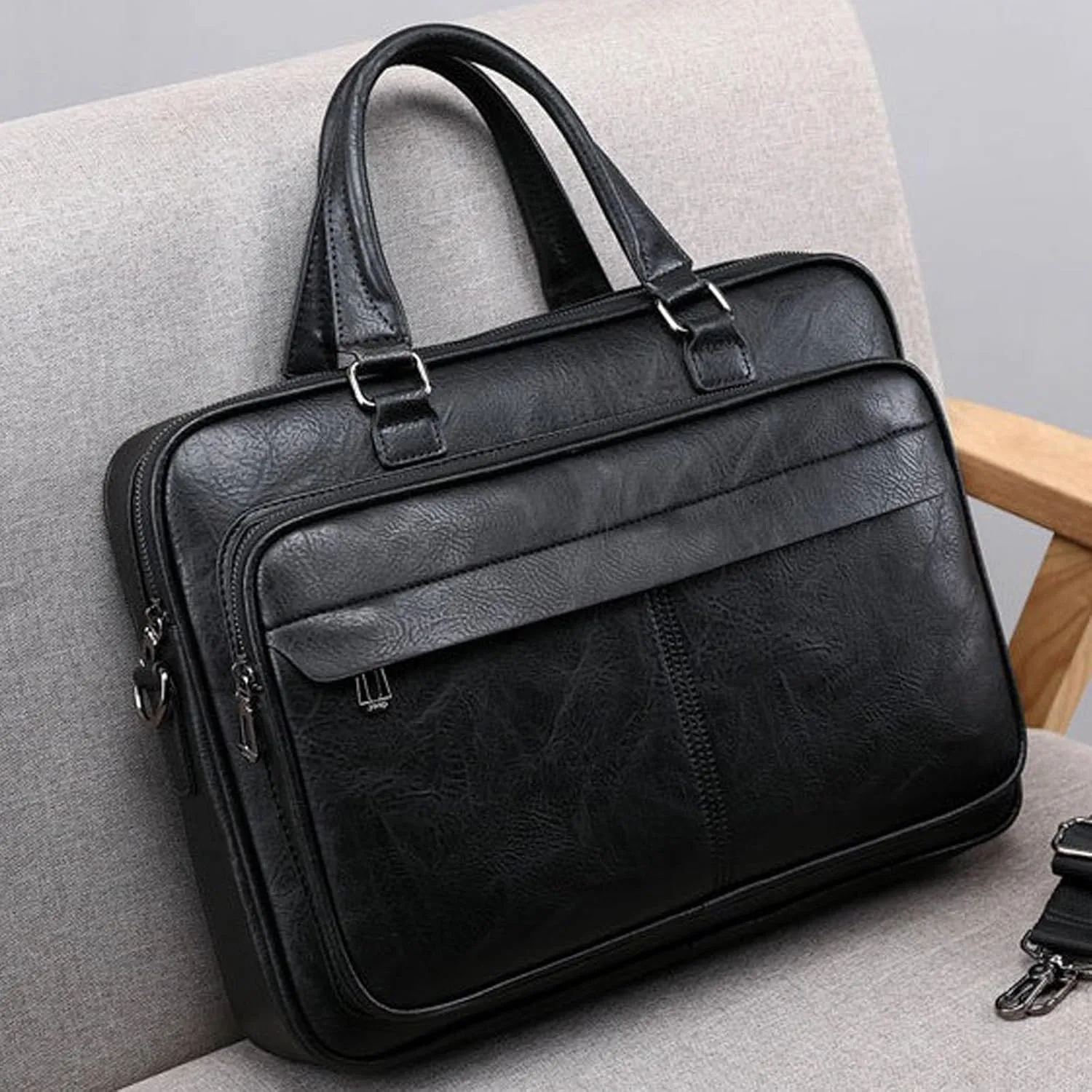 leather Laptop Bag for Men 16.1 inch,Premium Laptop Briefcase Fits,onvertible Computer Handbags Shoulder Crossbody Bag