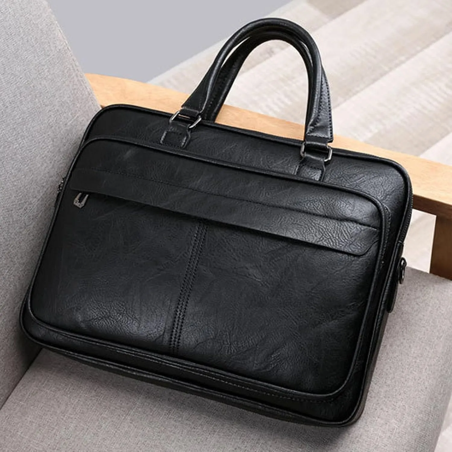 leather Laptop Bag for Men 16.1 inch,Premium Laptop Briefcase Fits,onvertible Computer Handbags Shoulder Crossbody Bag