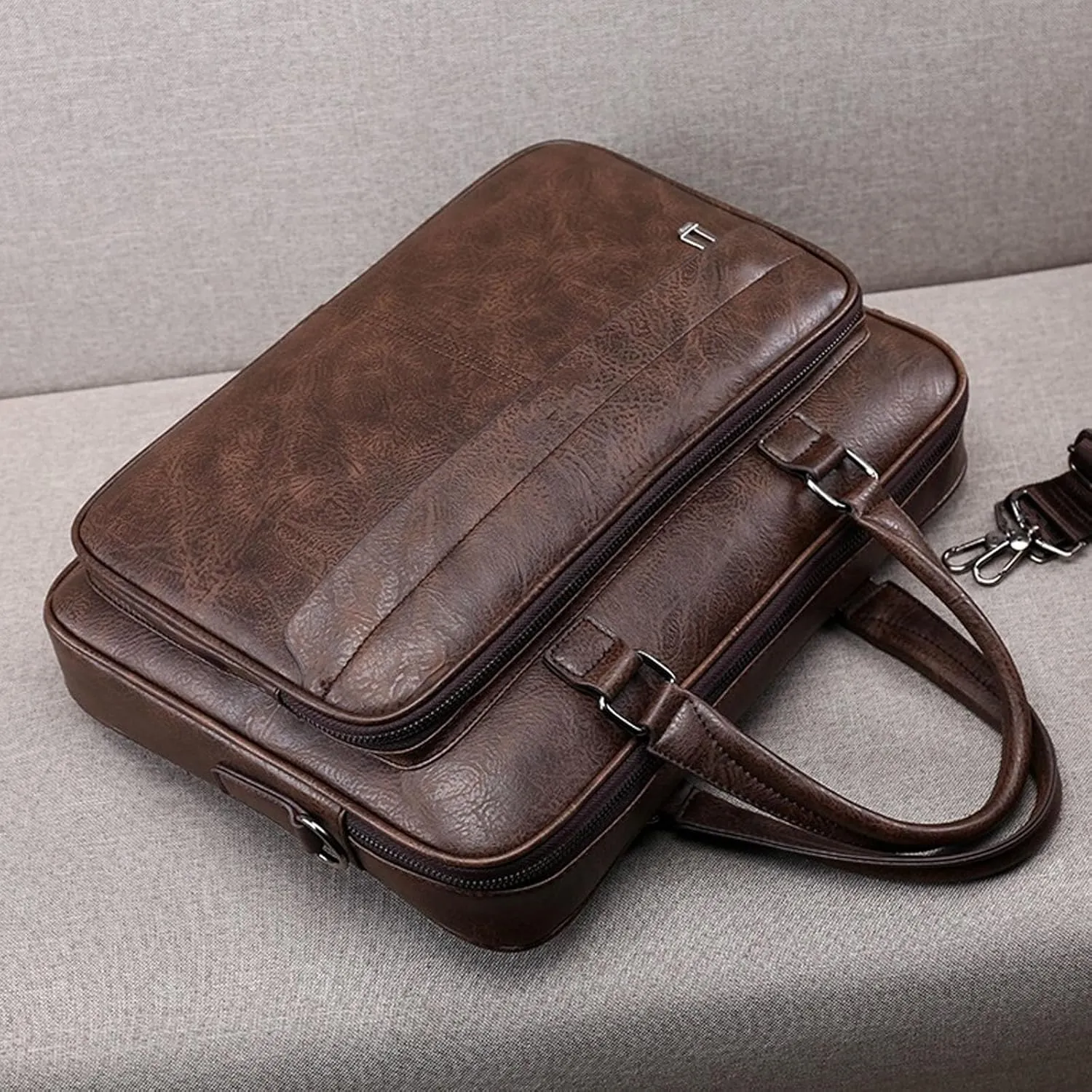leather Laptop Bag for Men 16.1 inch,Premium Laptop Briefcase Fits,onvertible Computer Handbags Shoulder Crossbody Bag