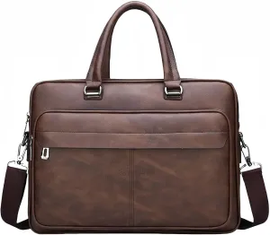 leather Laptop Bag for Men 16.1 inch,Premium Laptop Briefcase Fits,onvertible Computer Handbags Shoulder Crossbody Bag