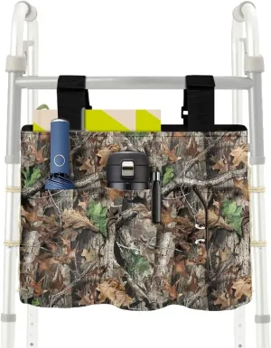 LedBack Walker Bag Large Capacity Organizer Carry Storage Pouch for Seniors Elderly, Tree Branches Leaves Removable Walker Accessories, Easy to Install