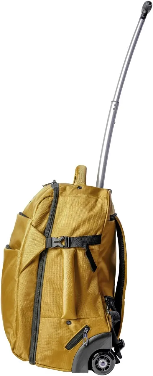 LeeDee Rolling Backpack, Wheeled backpack, Backpack with wheels, Business, Travel, Laptop, Carry-on luggage (Gold)