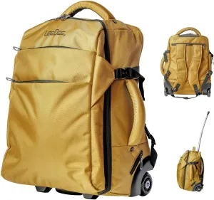 LeeDee Rolling Backpack, Wheeled backpack, Backpack with wheels, Business, Travel, Laptop, Carry-on luggage (Gold)