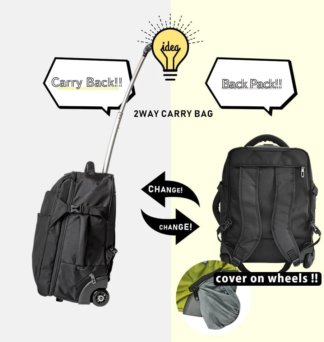 LeeDee Rolling Backpack, Wheeled backpack, Backpack with wheels, Business, Travel, Laptop, Carry-on luggage (Gold)