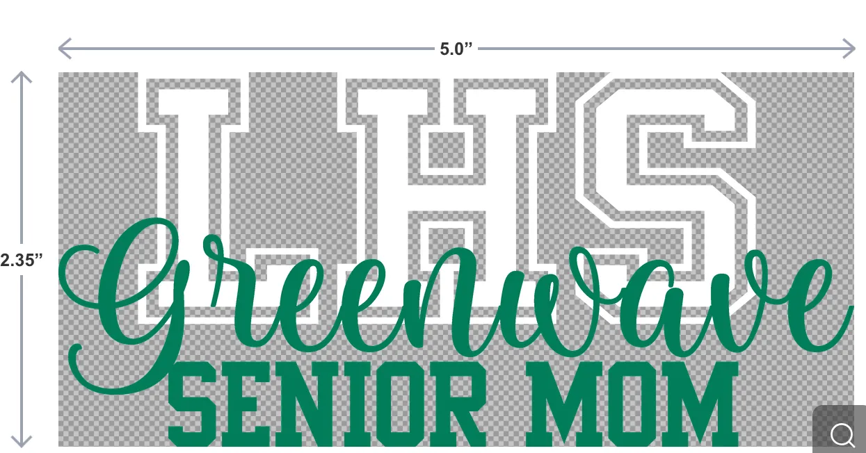 Leeds Greenwave Senior Mom UV-DTF Sticker