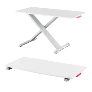 Leitz Ergo Standing Desk Converter, Adjustable Sit to Stand Up Desk Workstation, Monitor Riser, Holds Laptop and Mouse (65330085-NA)