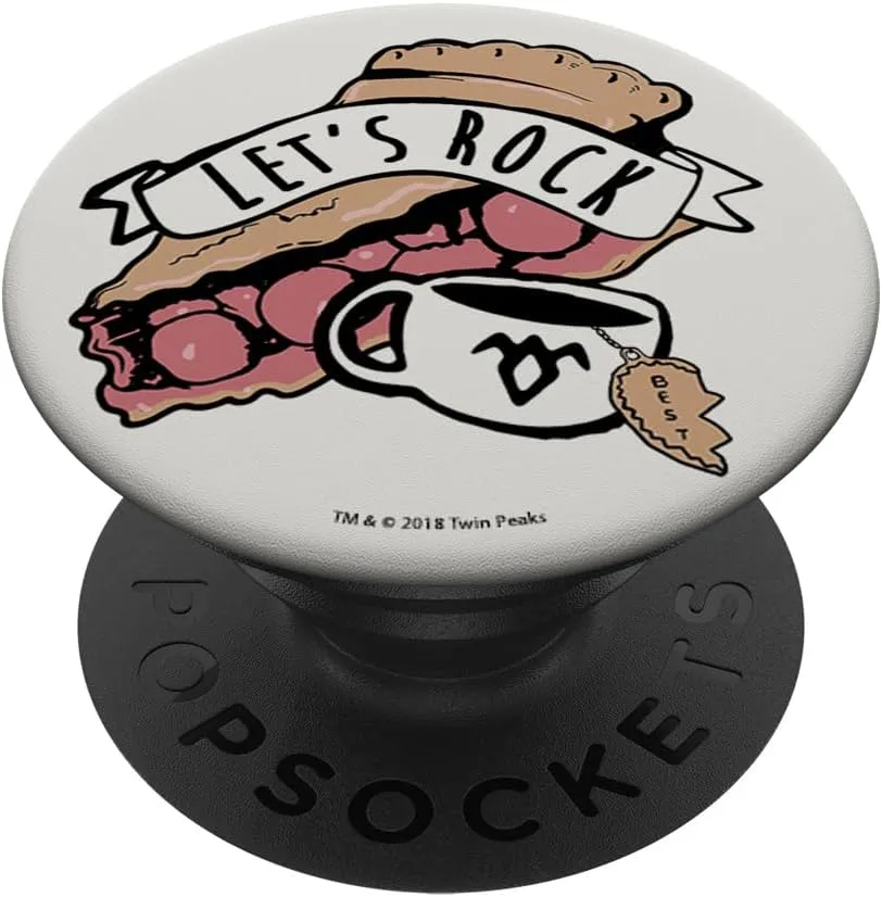 Lets Rock Banner Cherry Pie With Coffee PopSockets Standard PopGrip