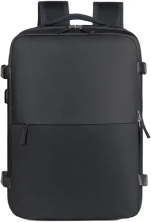 Levette Bag, Levettevac Backpack, Expandable Large Capacity Water-Resistant Business Daypack Travel with USB Charging Port (black)