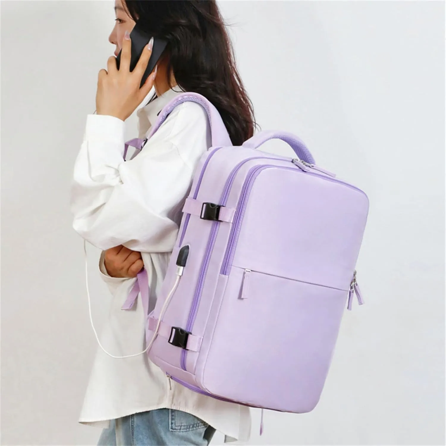 Levettevac Mochila, Levettevac Backpack, Suitable for Short Trip and Business, Small Travel Backpack for Women (Pink B)