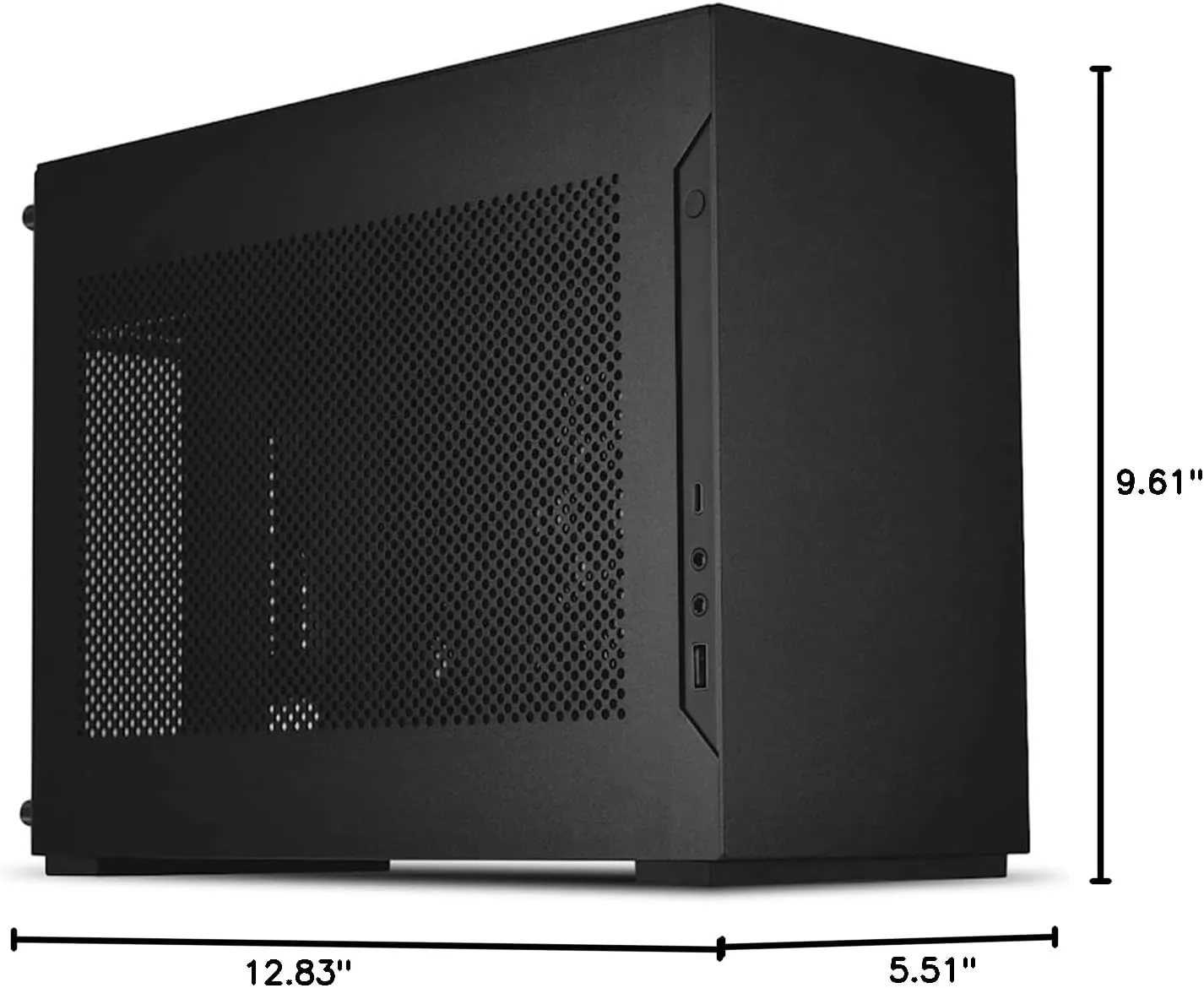 Lian Li A4-H2O Small Case - Mini ITX - Aluminum Exterior & SPCC Steel Interior - PCIe 4.0 - Easy AIO Installation - Supports SFX/SFX-L Power Supply (A4-H2O A4 BLACK)