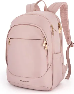 LIGHT FLIGHT Collge Laptop Backpack, 15.6 inch Laptop Travel Backpack for women, College Computer Bookbag Casual Bag for Work Travel College, Gifts for Women,Pink