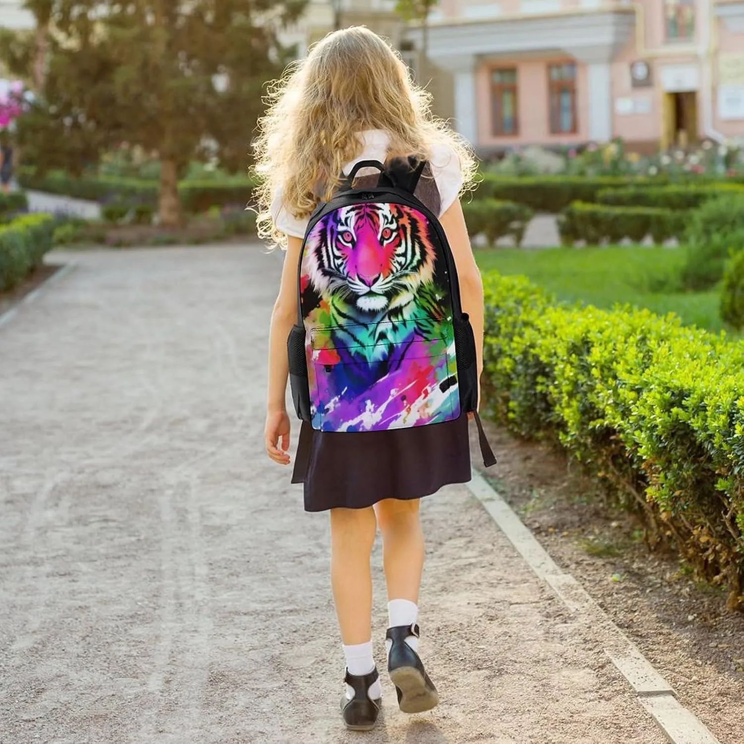 Lightweight Backpack for Gym Travel Bicycle - Big Capacity Multipurpose Anti-Theft Carry On Bag, Beautiful Wild Animal Tiger Abstract Art Travel Hiking Bag & Day Pack