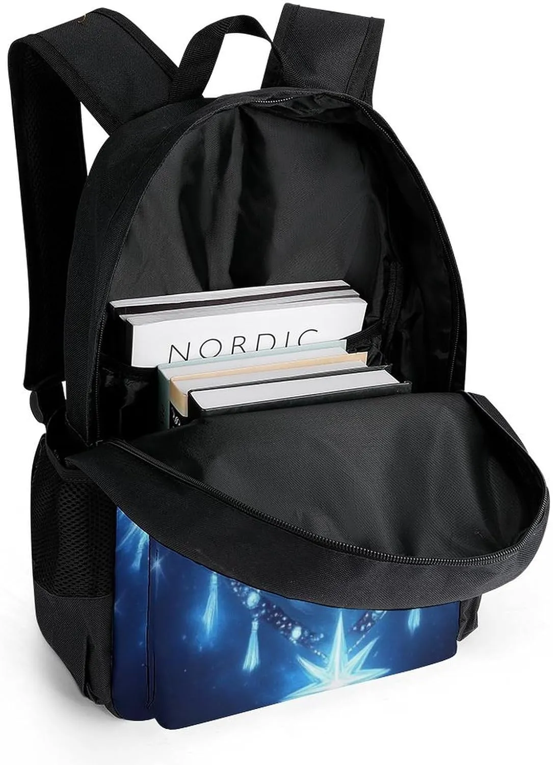 Lightweight Backpack for Gym Travel Bicycle - Big Capacity Multipurpose Anti-Theft Carry On Bag, Blue Space Magic Wolf Art Travel Hiking Bag & Day Pack