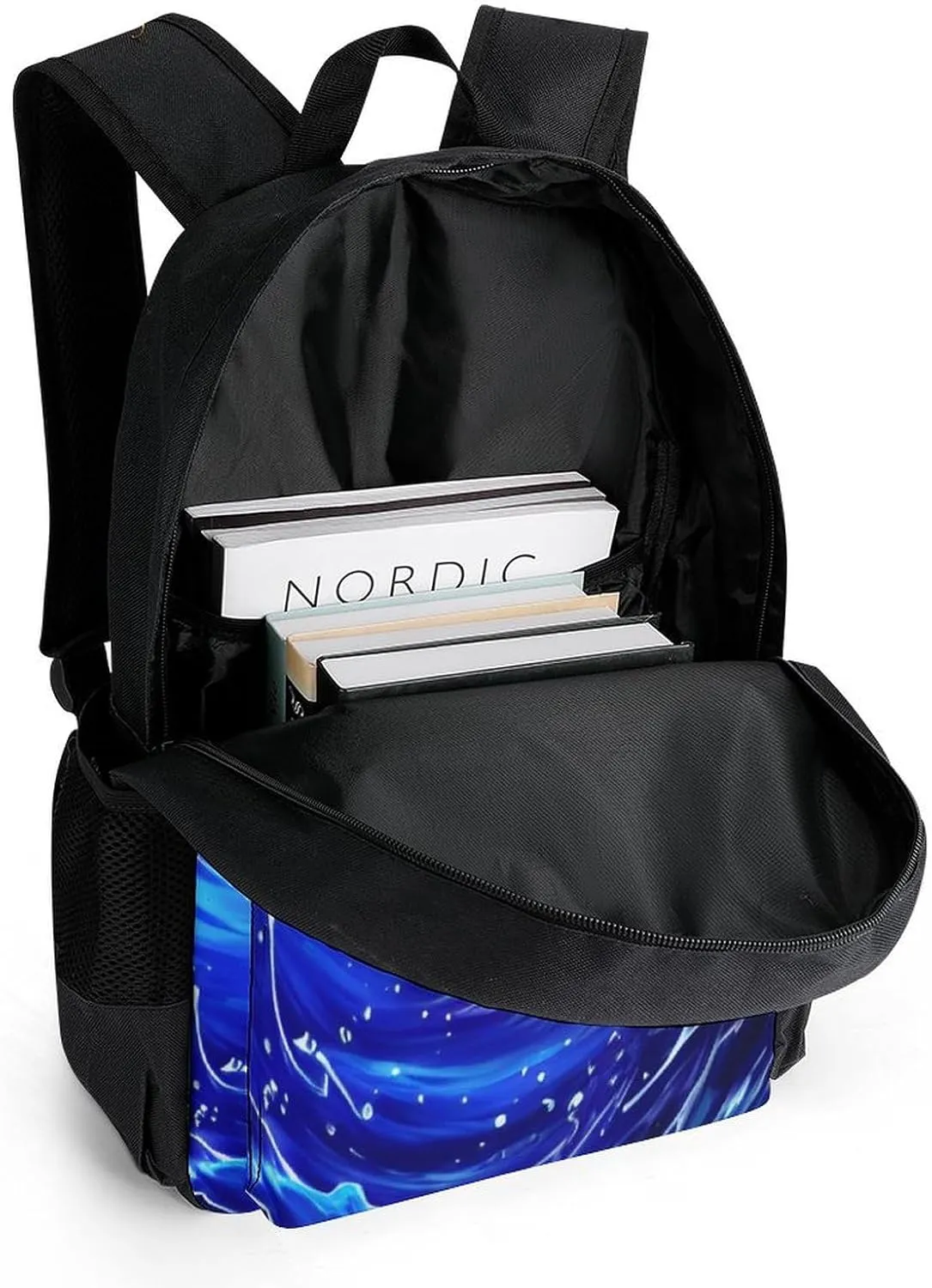 Lightweight Daypack Backpack for Trekking Work Running - Big Capacity Multipurpose Anti-Theft Bookbag, Blue Ocean Cool Wolf Art Business Computer Bag