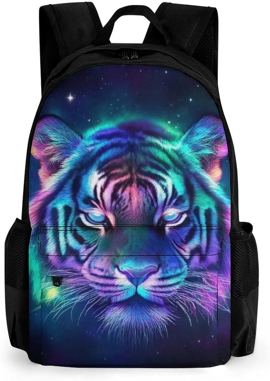 Lightweight Daypack Backpack for Trekking Work Running - Big Capacity Multipurpose Anti-Theft Bookbag, Fantasy Purple Galaxy Sky Tiger Art Business Computer Bag
