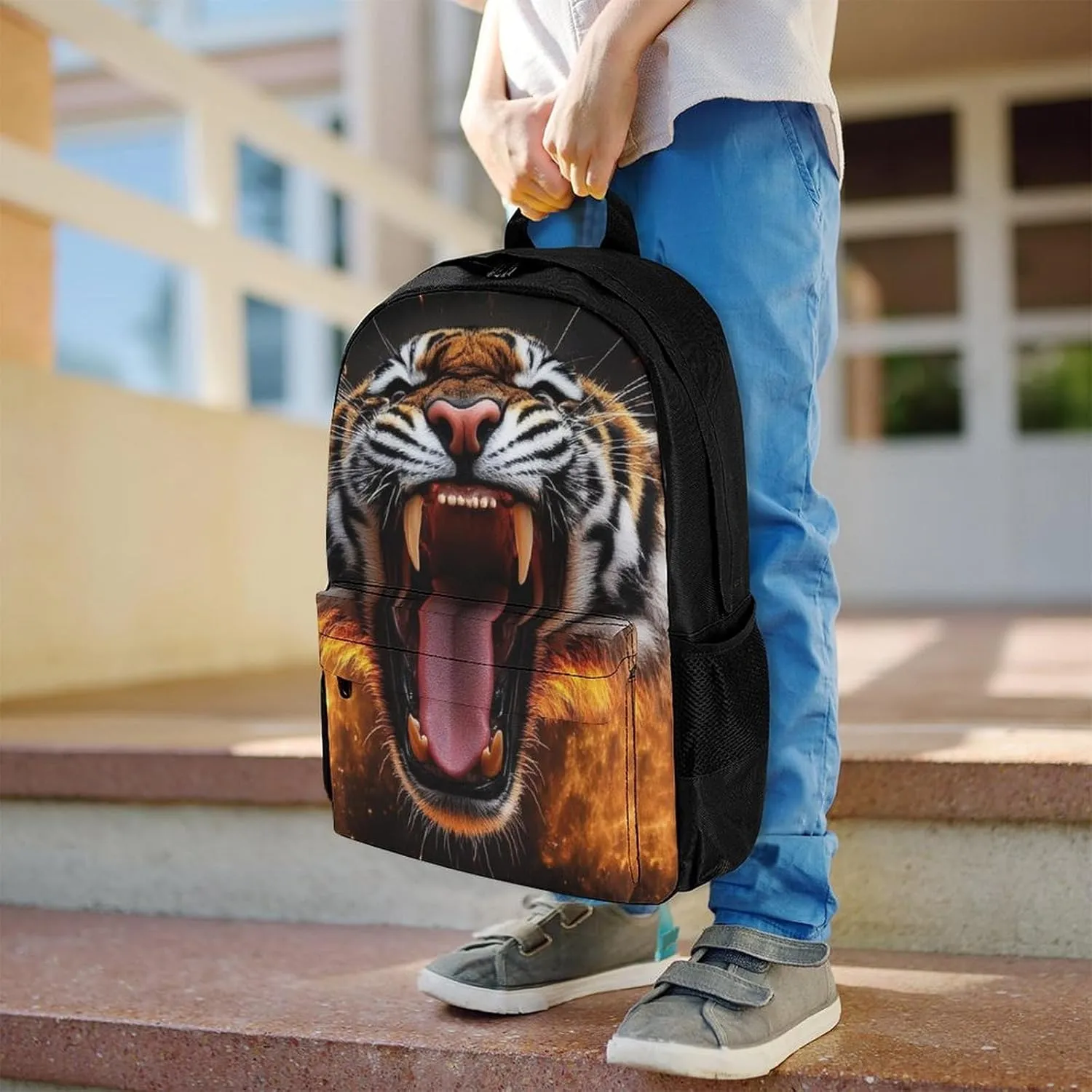Lightweight Daypack Backpack for Trekking Work Running - Big Capacity Multipurpose Anti-Theft Bookbag, Fire Tigers Business Computer Bag