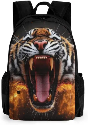 Lightweight Daypack Backpack for Trekking Work Running - Big Capacity Multipurpose Anti-Theft Bookbag, Fire Tigers Business Computer Bag