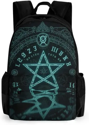 Lightweight Daypack Bookbag for Trekking Business Walking Cycling - Big Capacity Anti-Theft Multipurpose Carry On Bag, Magic Spirit Board Star Art Business Computer Bag