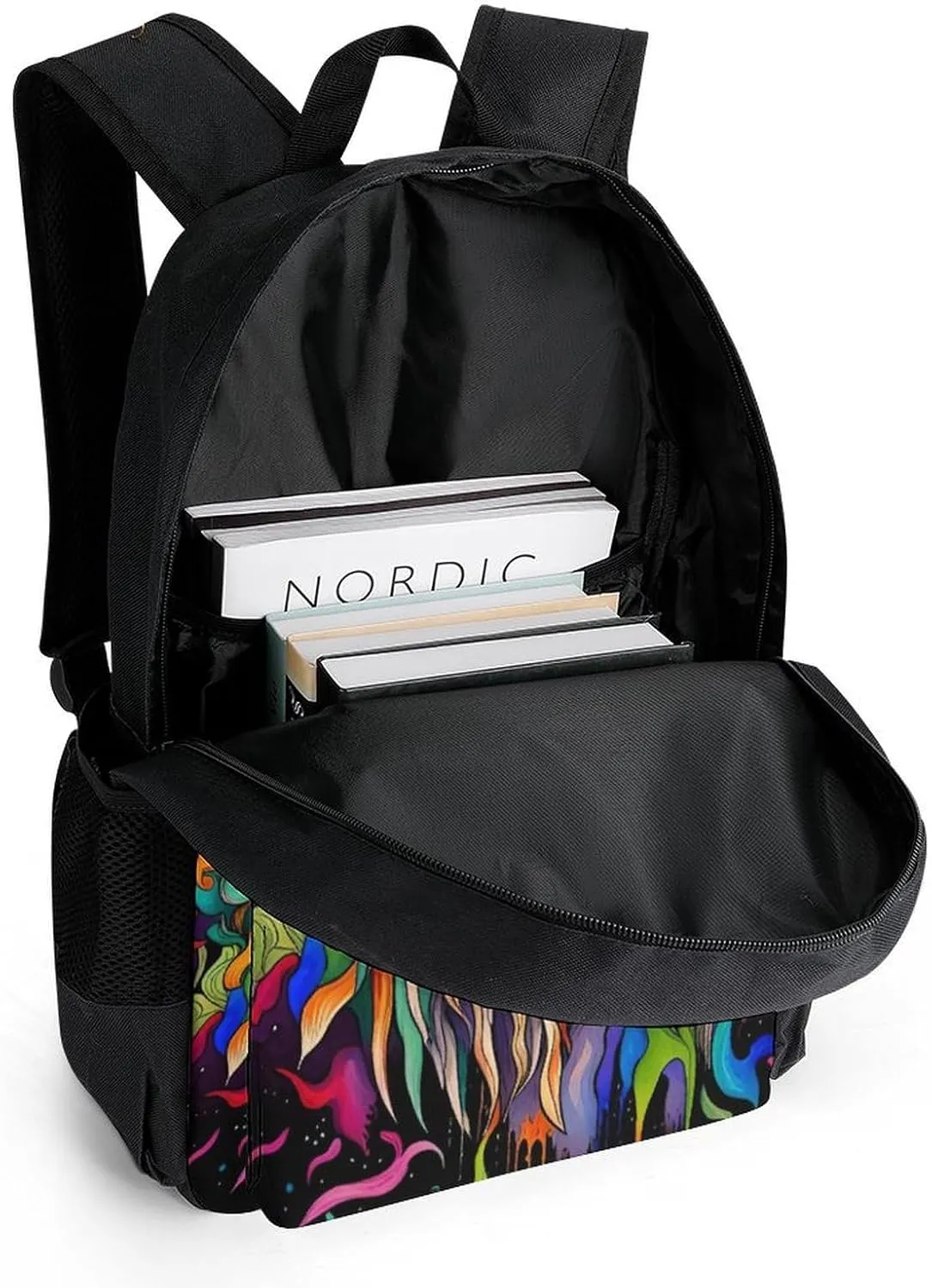 Lightweight Daypack for Camping Business Walking Cycling - Large Capacity Anti-Theft Multipurpose Bookbag, Africa Colorful Lion Watercolor Art Gym Outdoor Hiking Backpack
