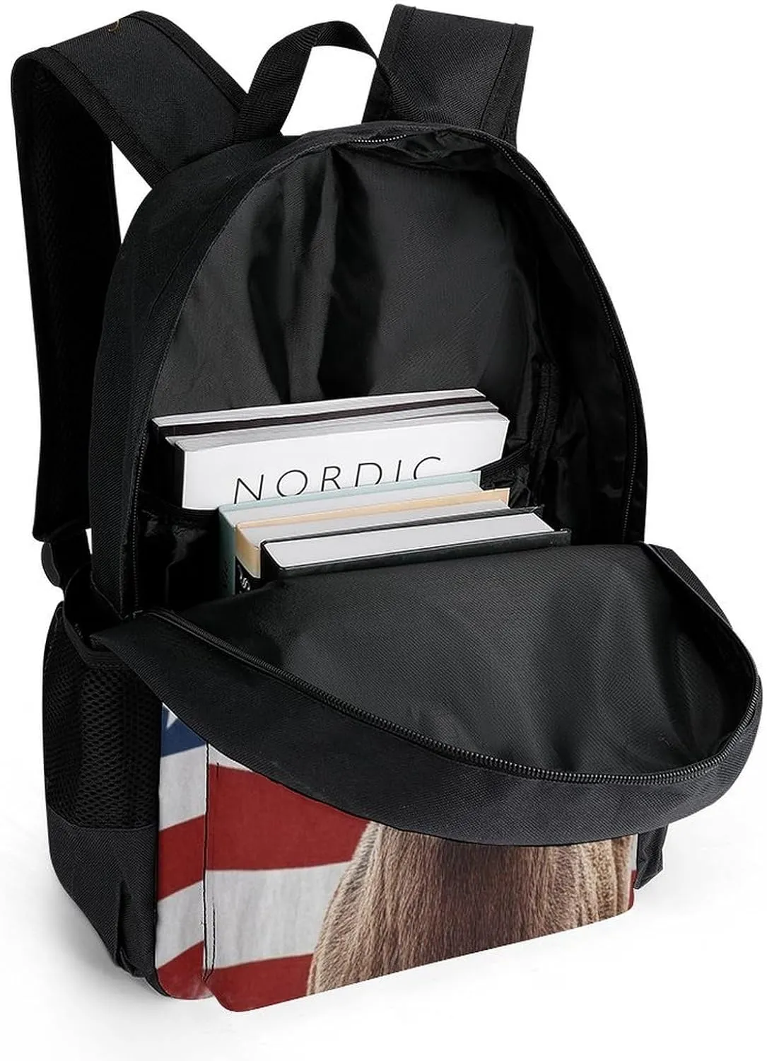 Lightweight Daypack for Camping Business Walking Cycling - Large Capacity Anti-Theft Multipurpose Bookbag, American Flag Hunting Deer Gym Outdoor Hiking Backpack