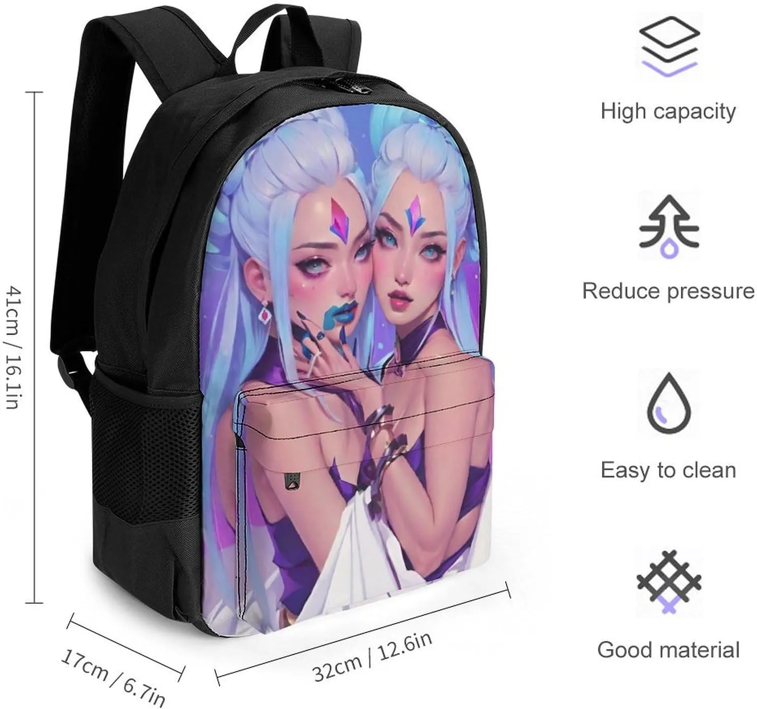 Lightweight Daypack for Camping Business Walking Cycling - Large Capacity Anti-Theft Multipurpose Bookbag, Lesbian Moon Goddess Pride Gay Lgbt Woman Art Gym Outdoor Hiking Backpack