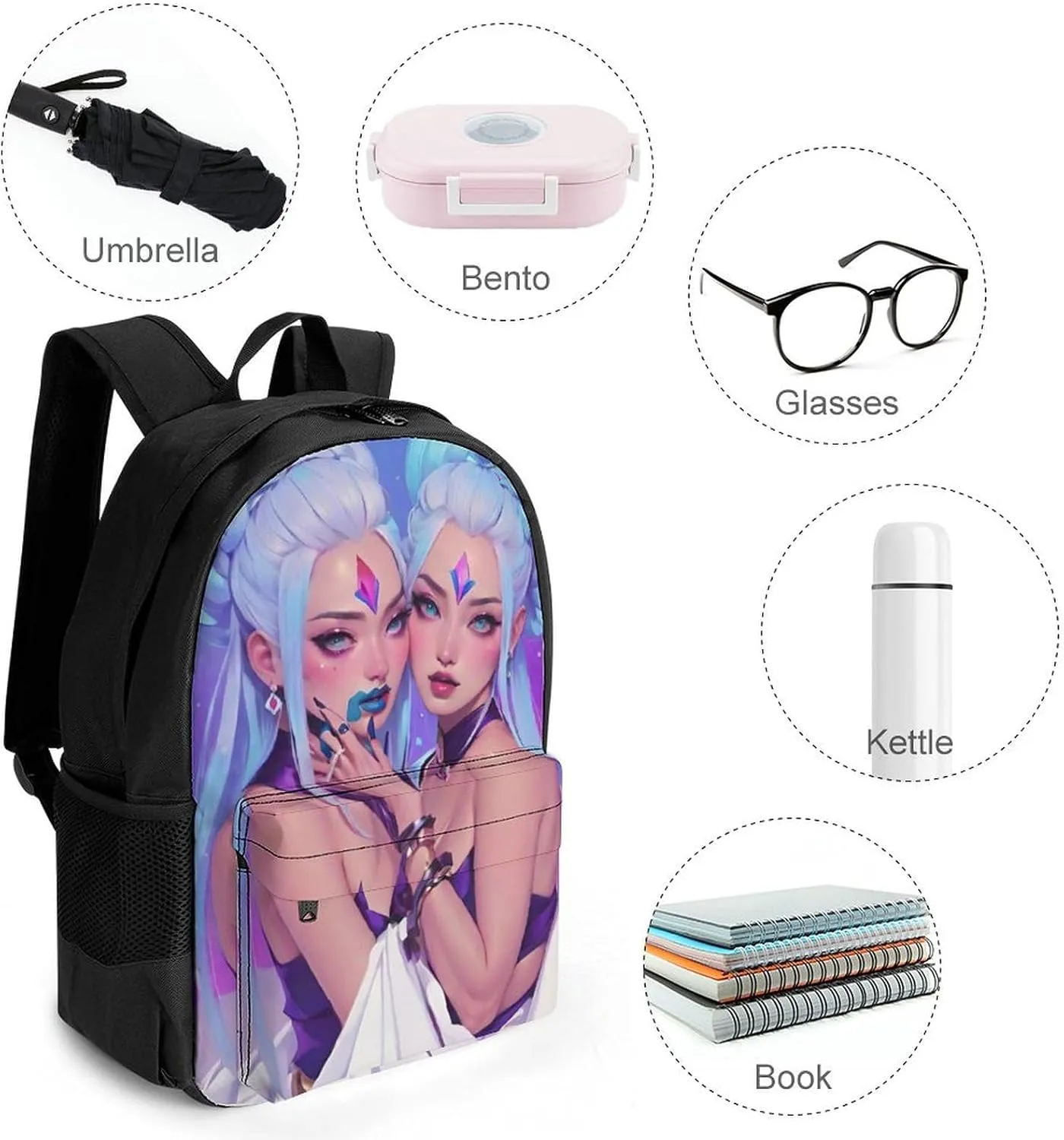 Lightweight Daypack for Camping Business Walking Cycling - Large Capacity Anti-Theft Multipurpose Bookbag, Lesbian Moon Goddess Pride Gay Lgbt Woman Art Gym Outdoor Hiking Backpack
