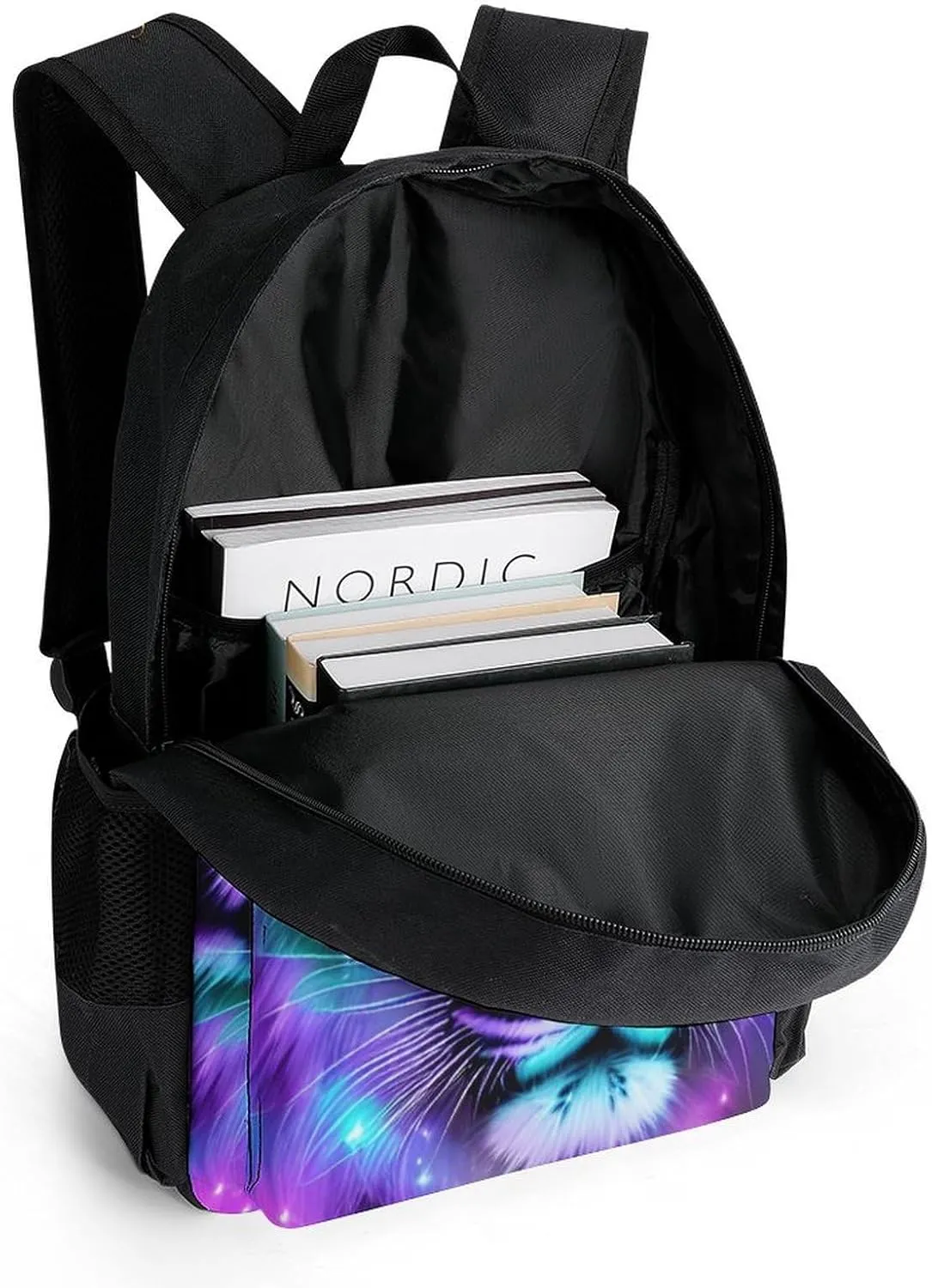 Lightweight Rucksack for Sports Travel Running - Big Capacity Multipurpose Anti-Theft Bookbag, Mystic Fantasy Galaxy Sky Fantasy Tiger Wild Animals Boho Style Travel and Sport Backpack Rucksack