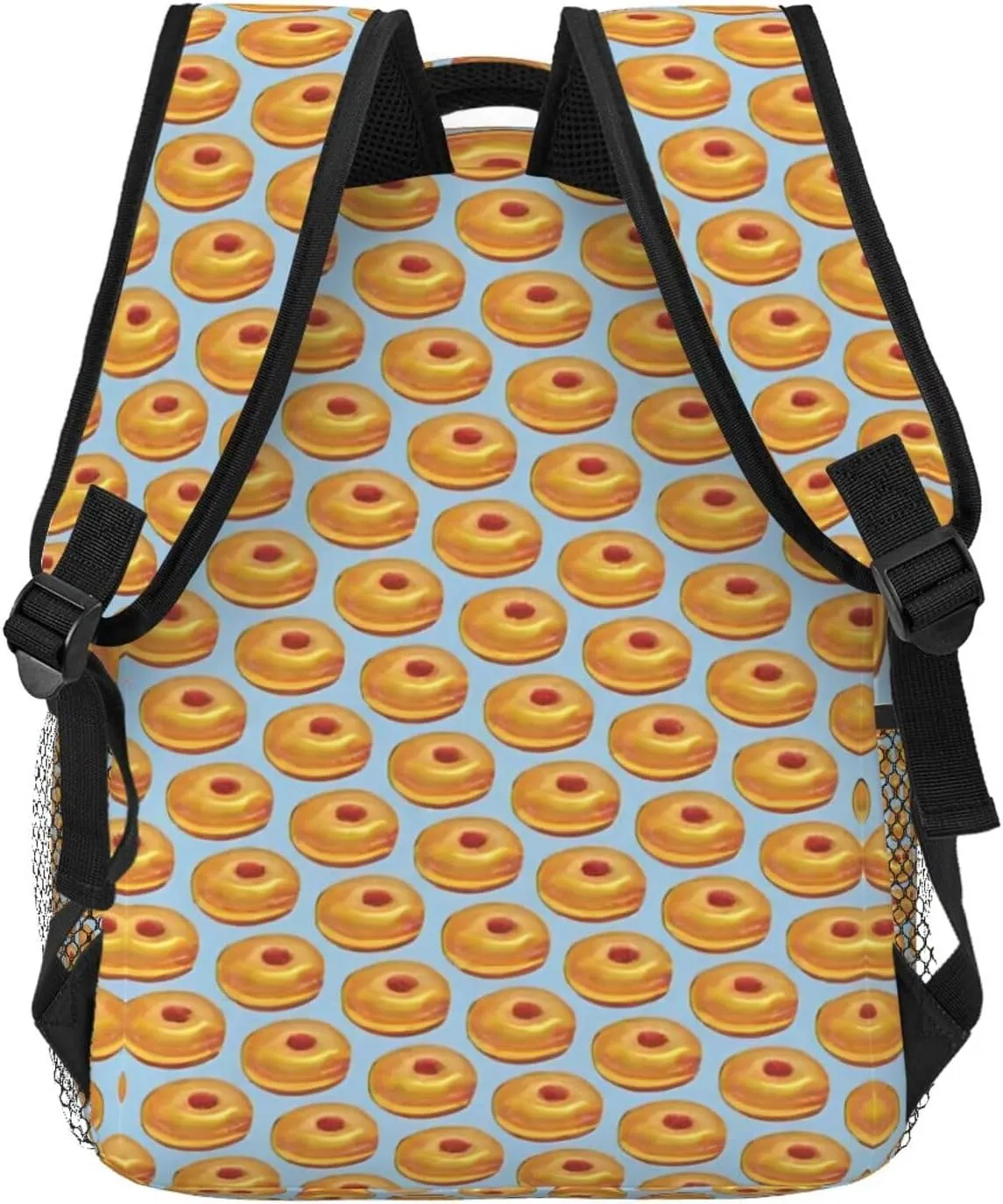 Lightweight Rucksacks for Camping Picnic Walking Cycling - Large Capacity Multipurpose Anti-Theft Carry On Bag, Bagel Food Funny Pattern Travel Hiking & Camping Rucksack
