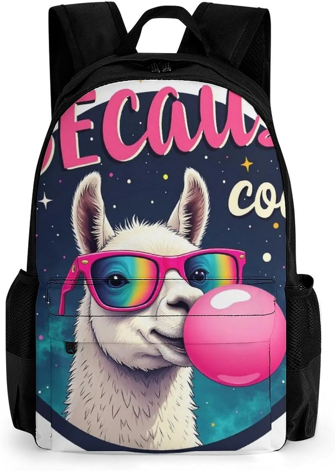 Lightweight Rucksacks for Camping Picnic Walking Cycling - Large Capacity Multipurpose Anti-Theft Carry On Bag, Cartoon Alpaca Llama Travel Hiking & Camping Rucksack