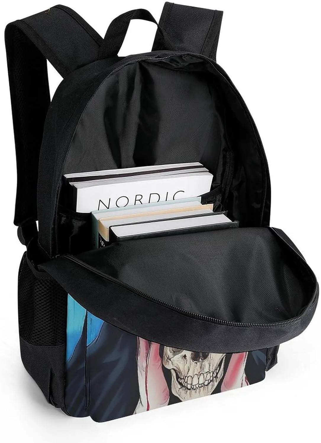 Lightweight Rucksacks for Camping Picnic Walking Cycling - Large Capacity Multipurpose Anti-Theft Carry On Bag, Goth Gotik Gothic Women Woman Skull Art Travel Hiking & Camping Rucksack