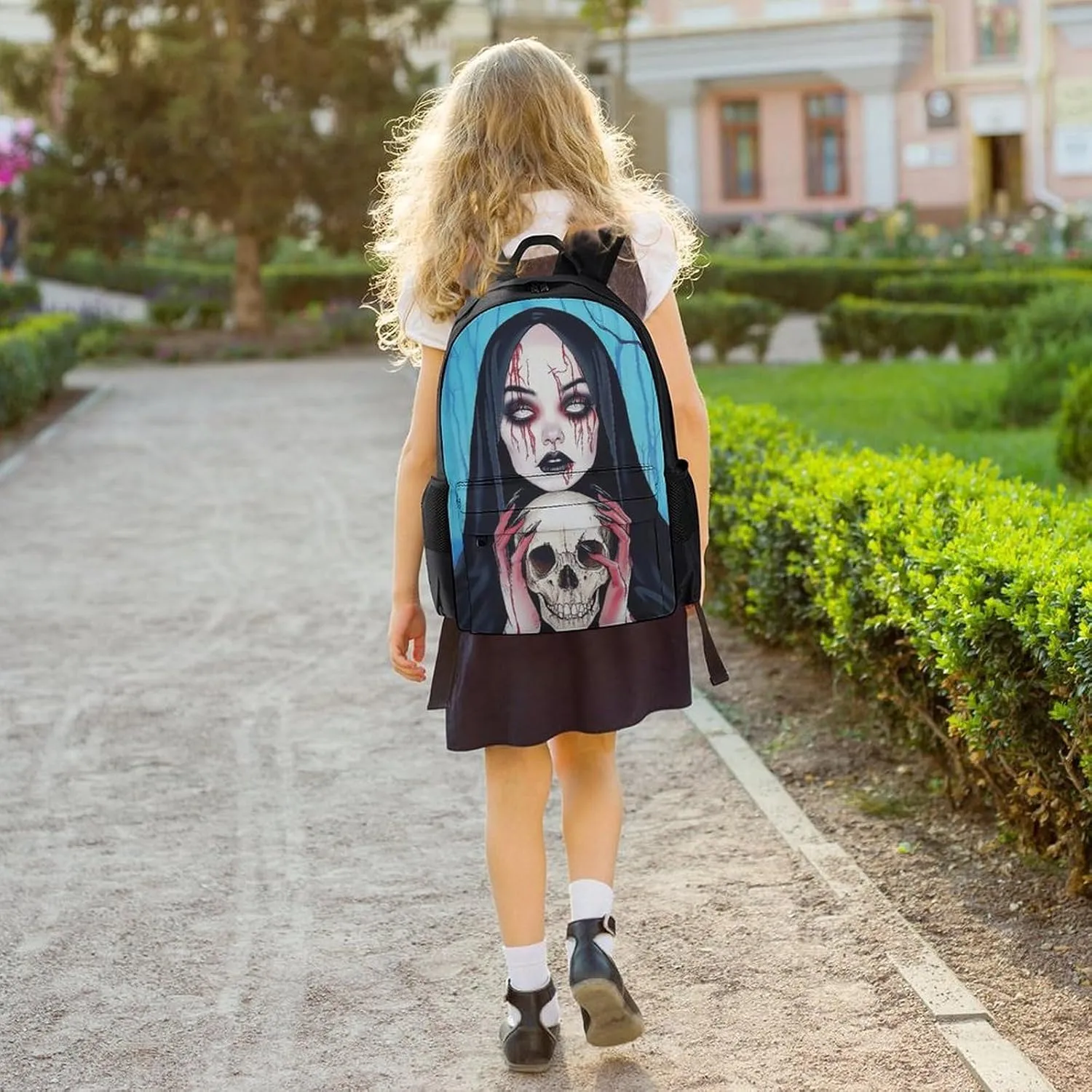 Lightweight Rucksacks for Camping Picnic Walking Cycling - Large Capacity Multipurpose Anti-Theft Carry On Bag, Goth Gotik Gothic Women Woman Skull Art Travel Hiking & Camping Rucksack