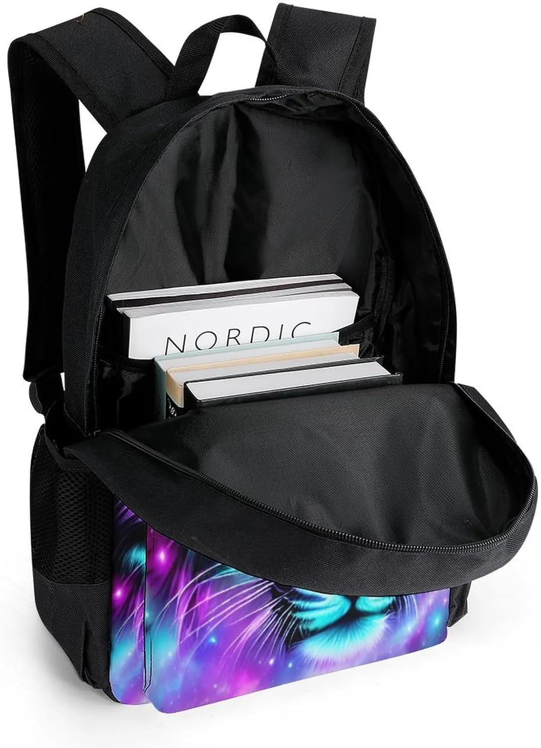 Lightweight Rucksacks for Camping Picnic Walking Cycling - Large Capacity Multipurpose Anti-Theft Carry On Bag, Mystic Fantasy Galaxy Sky Tiger Animals Boho Style Travel Hiking & Camping Rucksack