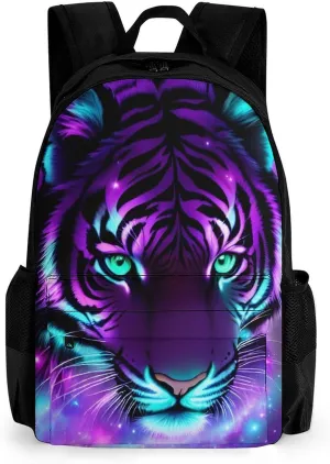 Lightweight Rucksacks for Camping Picnic Walking Cycling - Large Capacity Multipurpose Anti-Theft Carry On Bag, Mystic Fantasy Galaxy Sky Tiger Animals Boho Style Travel Hiking & Camping Rucksack
